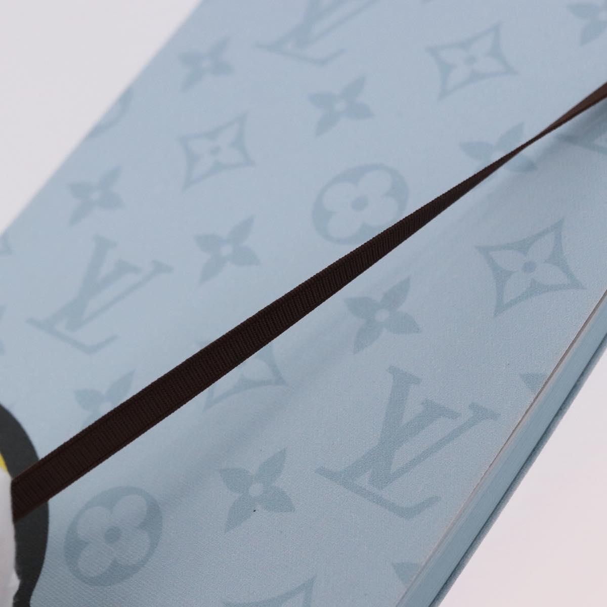 LOUIS VUITTON Notebook MM Jane Note Cover Light Blue GI1119 LV Auth 190665M
