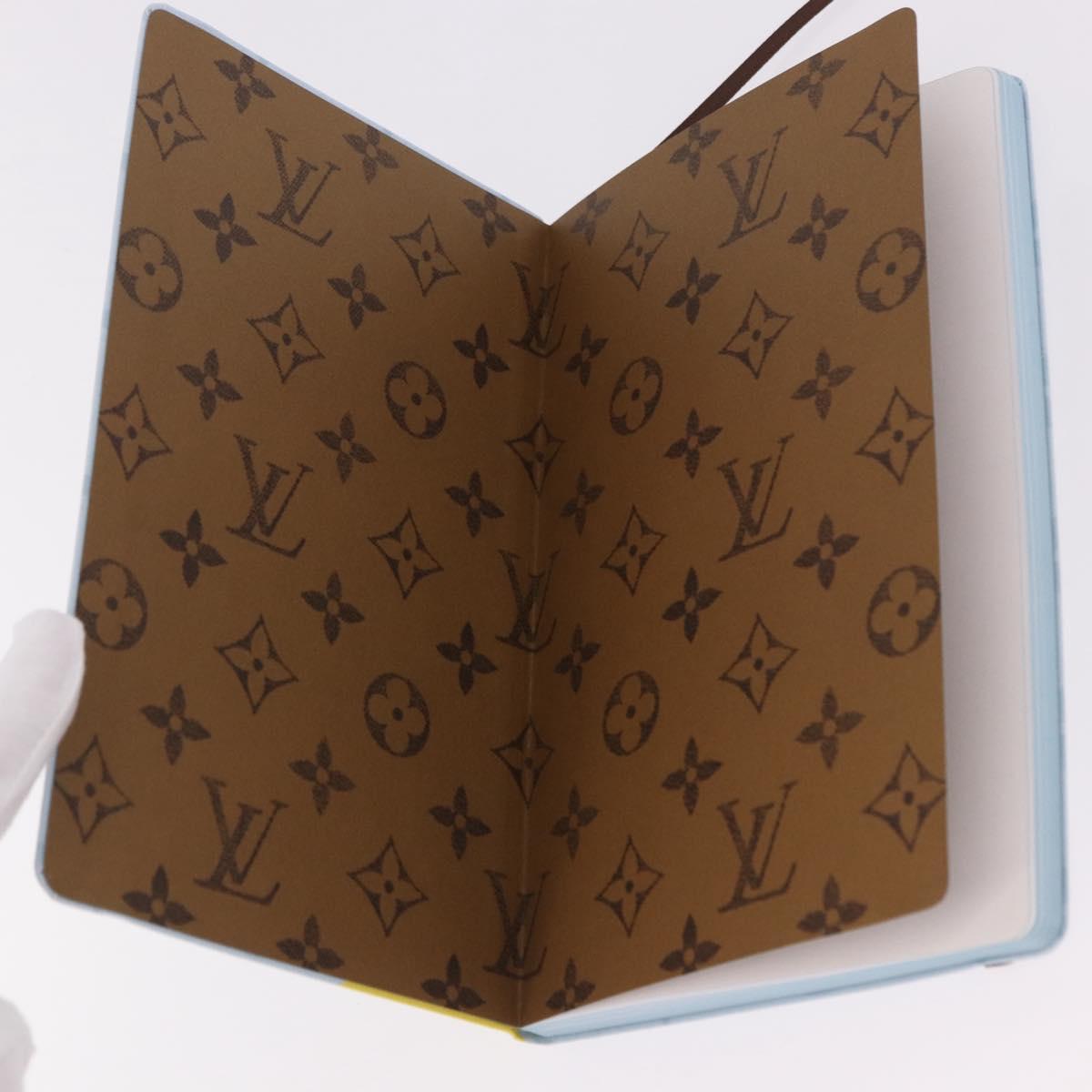 LOUIS VUITTON Notebook MM Jane Note Cover Light Blue GI1119 LV Auth 190665M