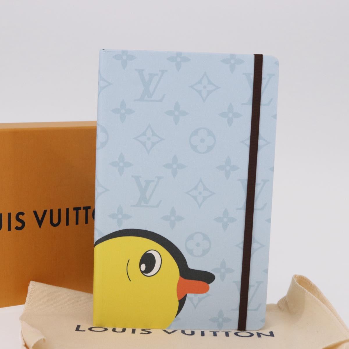 LOUIS VUITTON Notebook MM Jane Note Cover Light Blue GI1119 LV Auth 190665M