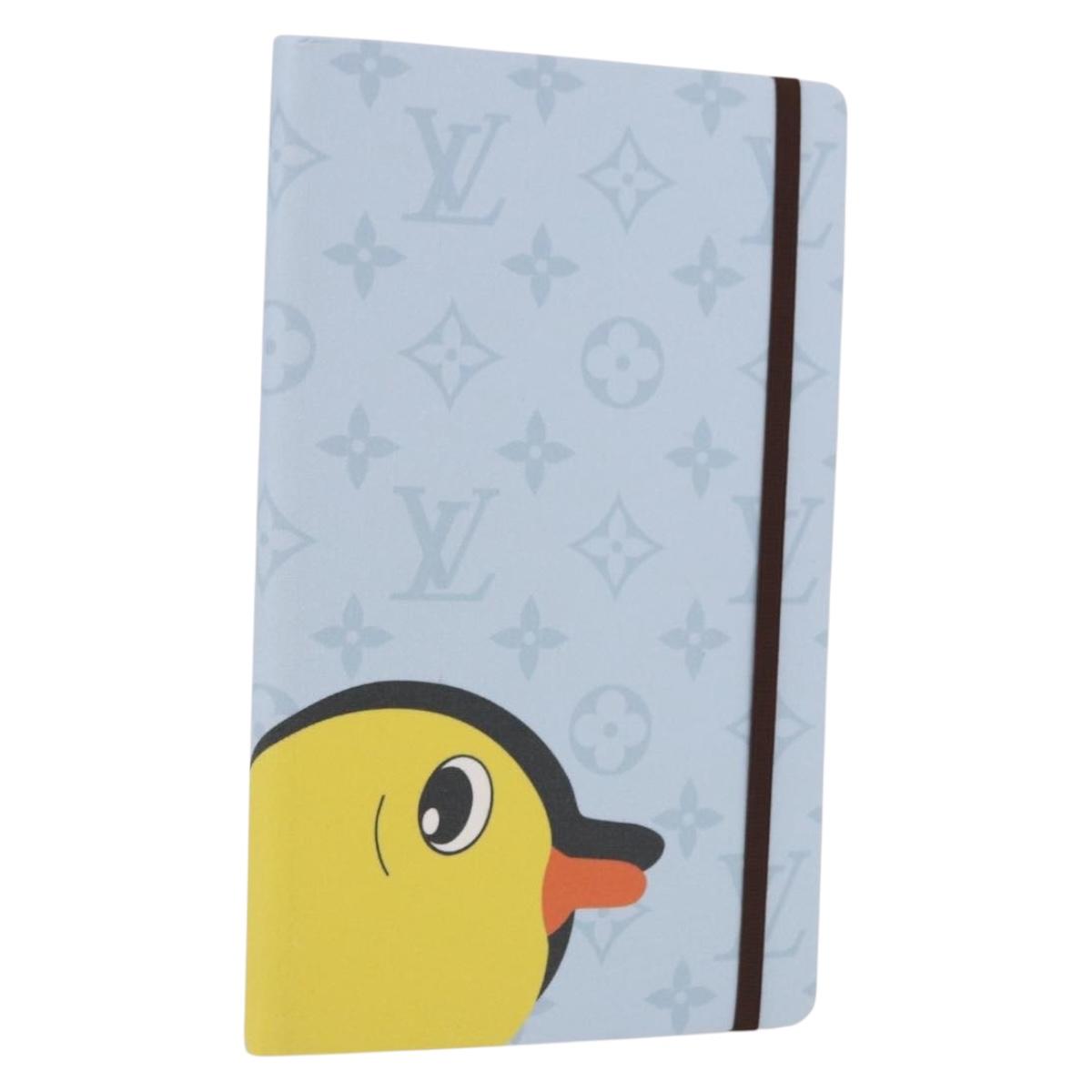 LOUIS VUITTON Notebook MM Jane Note Cover Light Blue GI1119 LV Auth 190665M