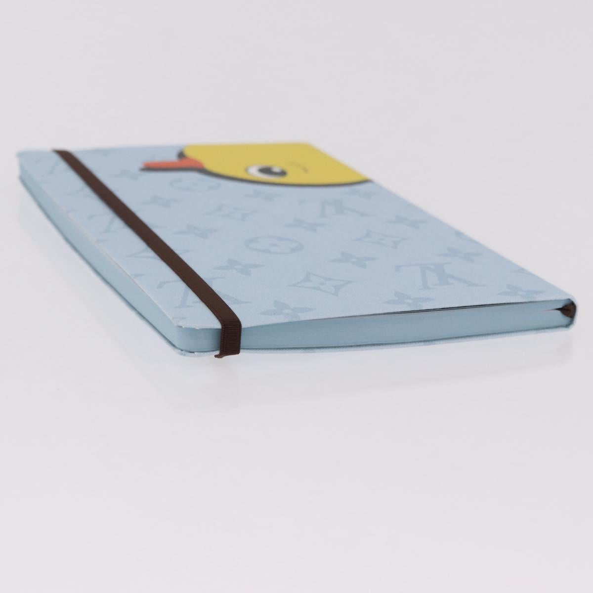 LOUIS VUITTON Notebook MM Jane Note Cover Light Blue GI1119 LV Auth 190665M