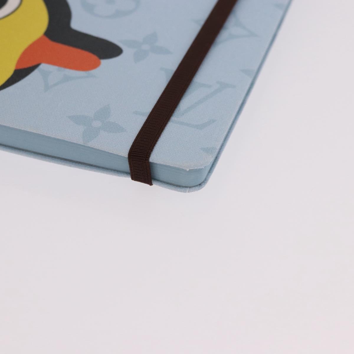 LOUIS VUITTON Notebook MM Jane Note Cover Light Blue GI1119 LV Auth 190665M