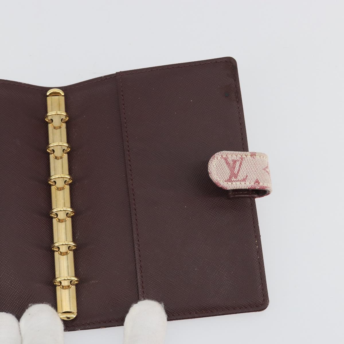 LOUIS VUITTON Monogram Mini Agenda PM Planner Cover Red R20912 LV Auth 190666