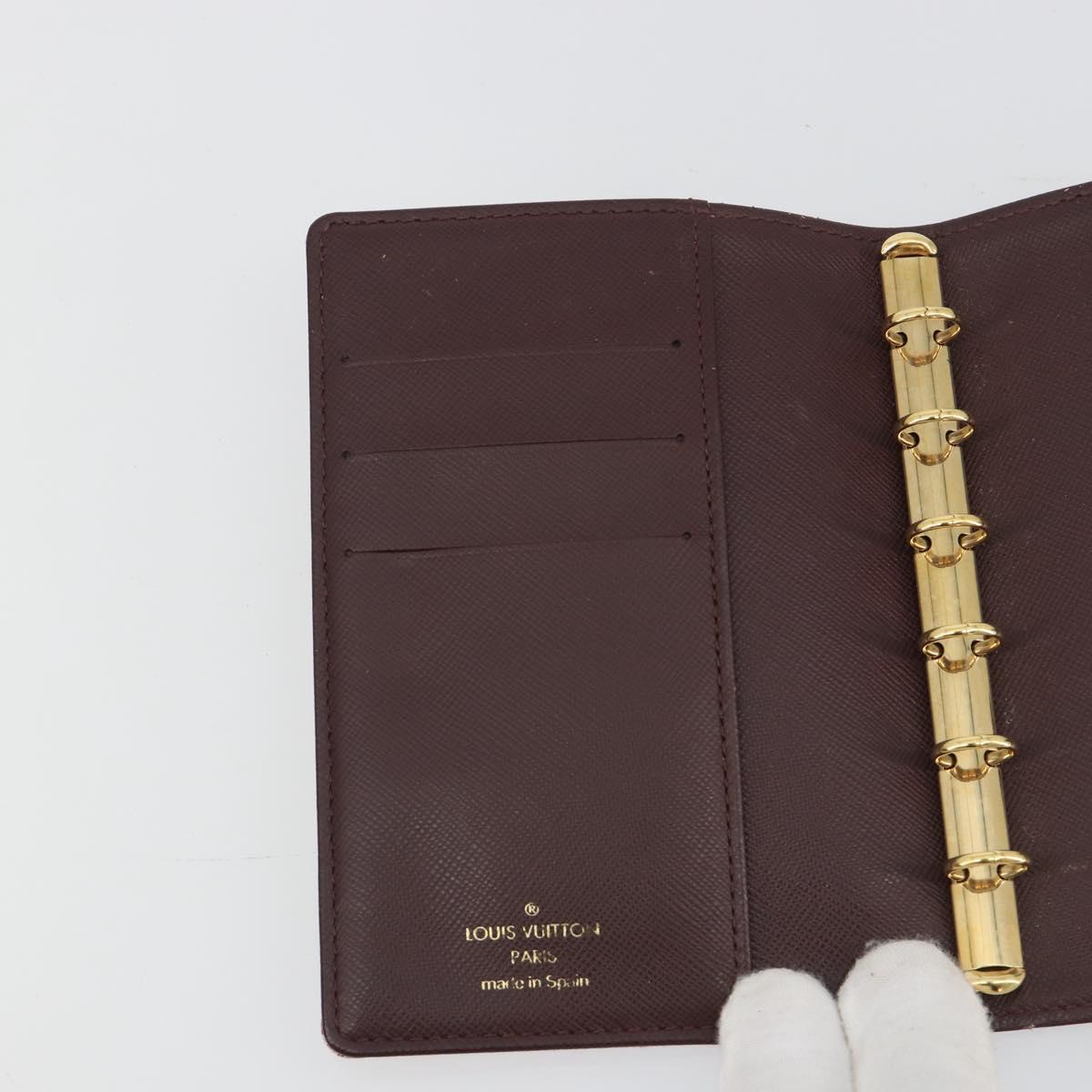 LOUIS VUITTON Monogram Mini Agenda PM Planner Cover Red R20912 LV Auth 190666