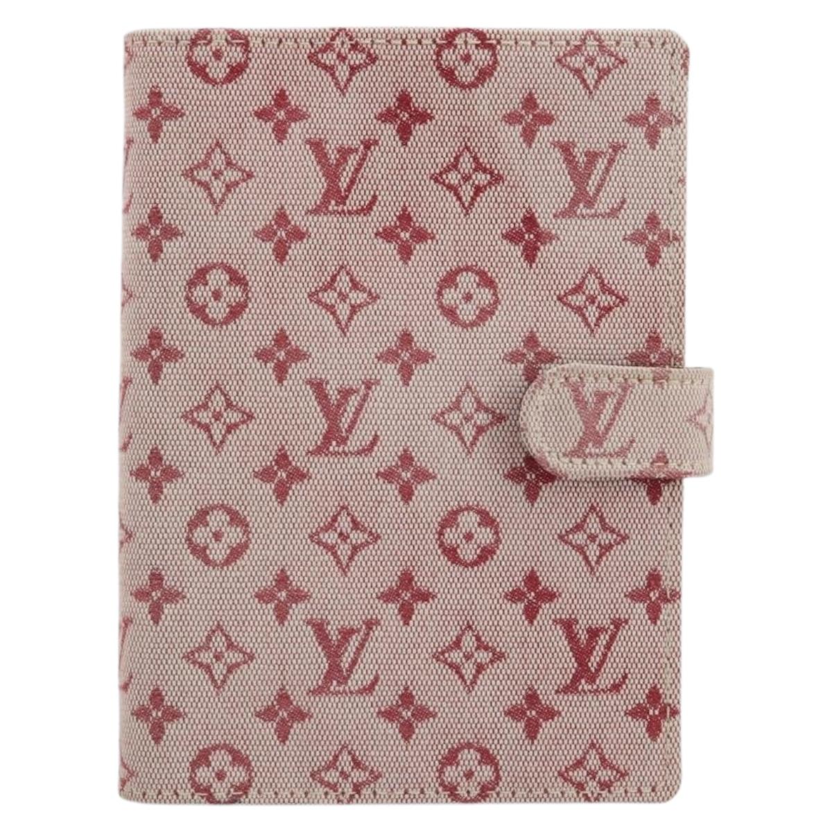 LOUIS VUITTON Monogram Mini Agenda PM Planner Cover Red R20912 LV Auth 190666