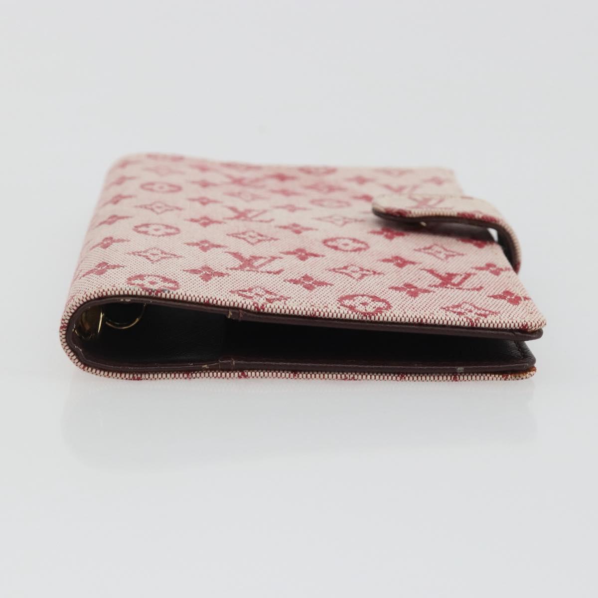 LOUIS VUITTON Monogram Mini Agenda PM Planner Cover Red R20912 LV Auth 190666