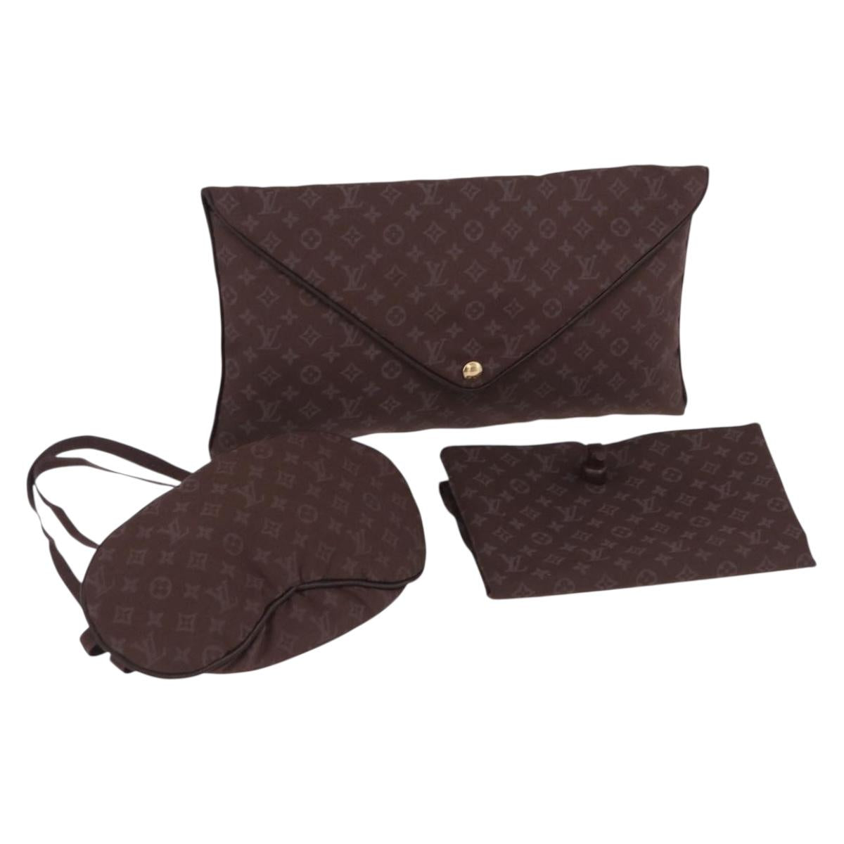LOUIS VUITTON Monogram Mini Lin Voyage Travel Set Brown M99204 LV Auth 190667M