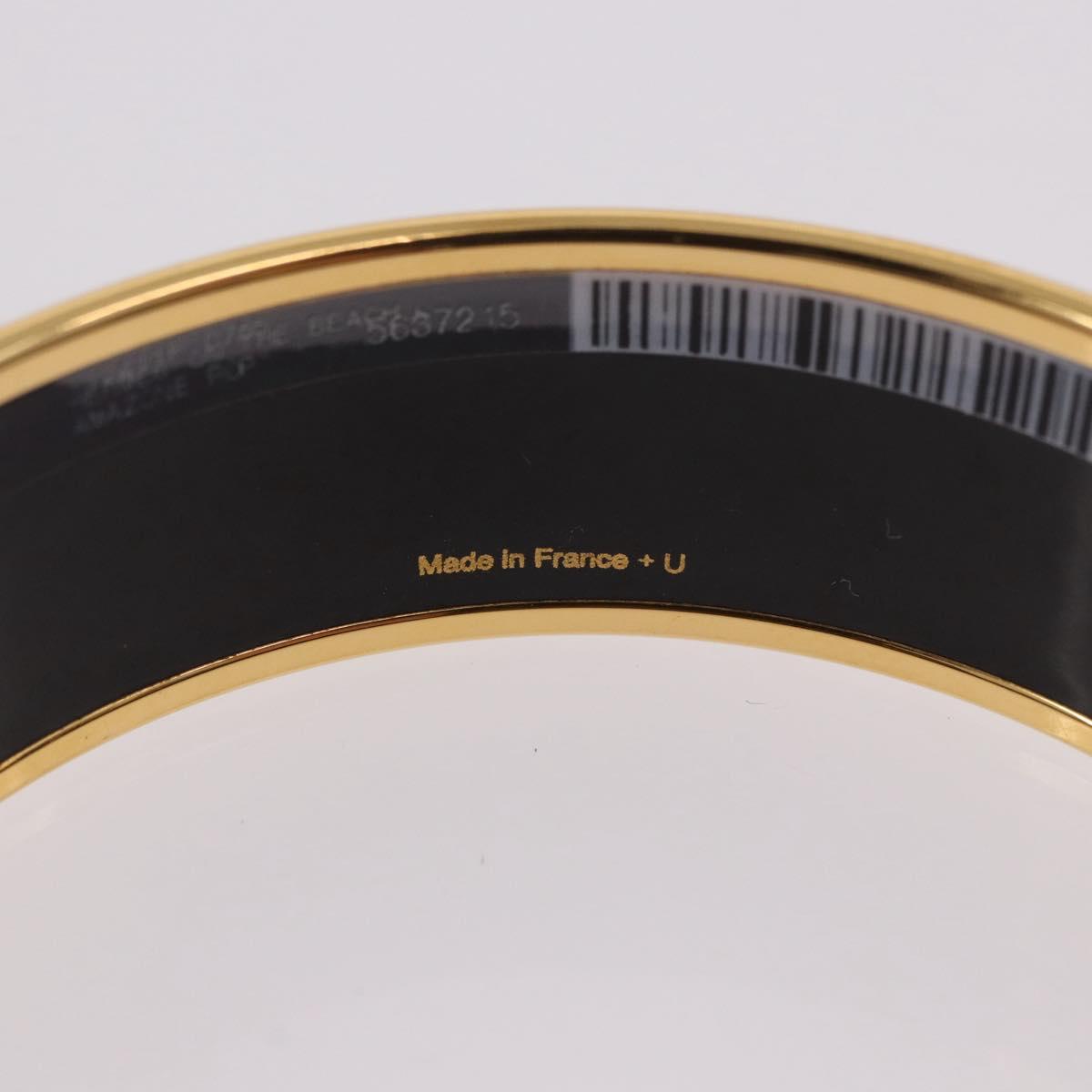 HERMES Emaille GM Beach Bracelet metal Gold Tone Auth 190673M