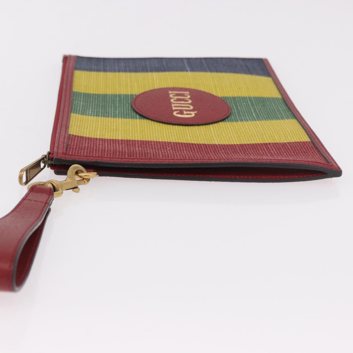 GUCCI Baiadera Clutch Bag Canvas Multicolor Gold 625602 Auth 190681A