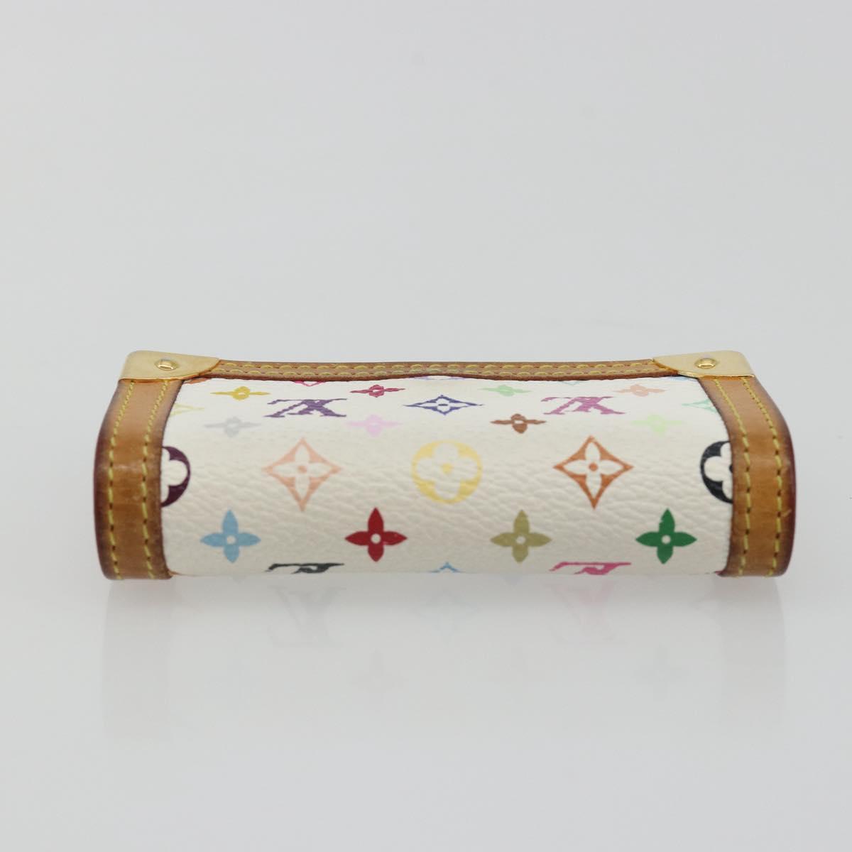 LOUIS VUITTON Multicolor Porte Monnaie Pla Coin Purse White M92657 Auth 190685