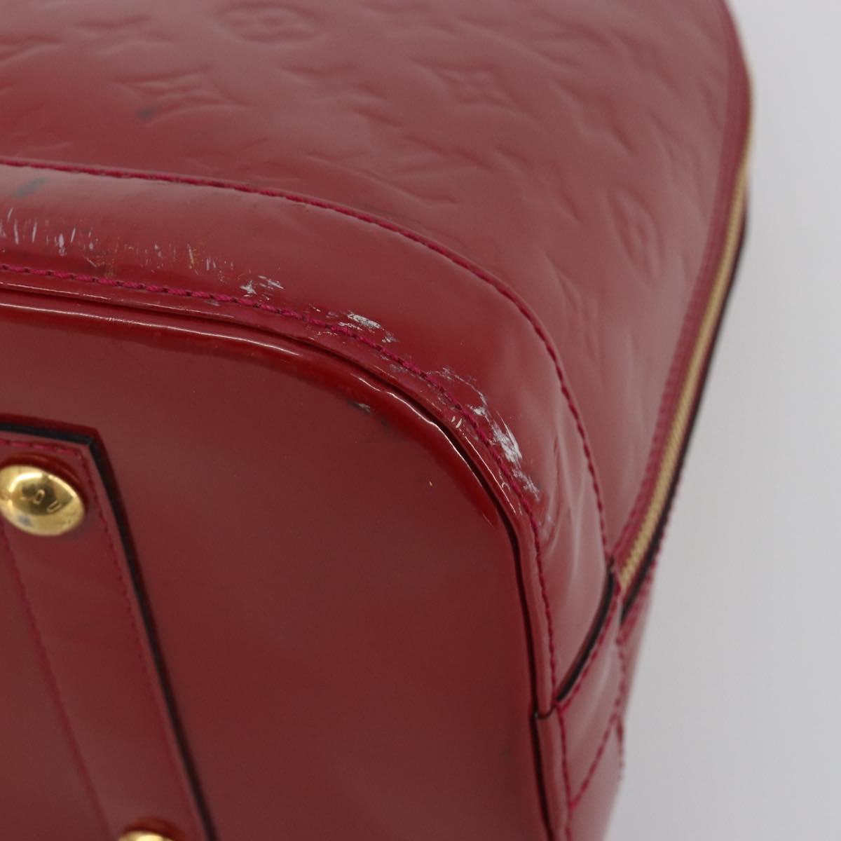 LOUIS VUITTON Monogram Vernis Alma PM Hand Bag Rose Andian M91770 Auth 190707A