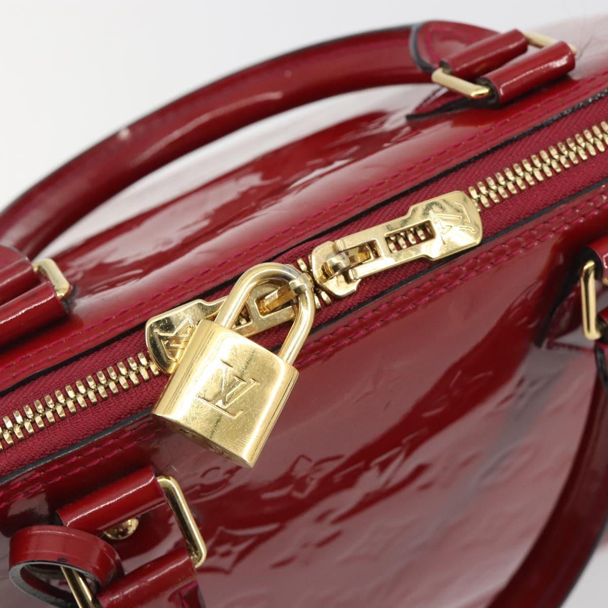 LOUIS VUITTON Monogram Vernis Alma PM Hand Bag Rose Andian M91770 Auth 190707A