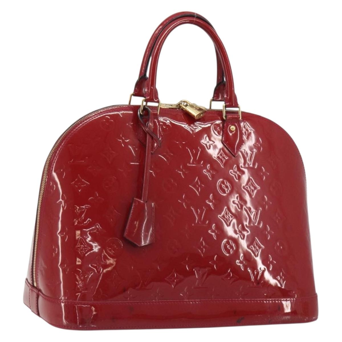 LOUIS VUITTON Monogram Vernis Alma PM Hand Bag Rose Andian M91770 Auth 190707A