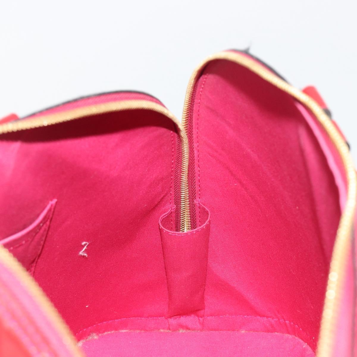 LOUIS VUITTON Monogram Vernis Alma PM Hand Bag Rose Andian M91770 Auth 190707A