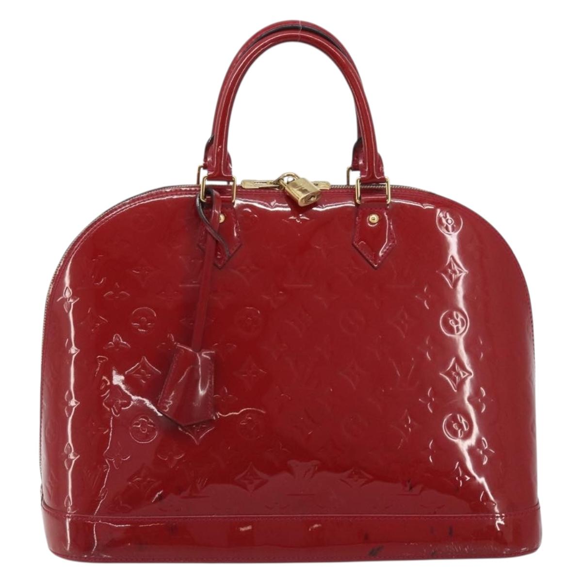 LOUIS VUITTON Monogram Vernis Alma PM Hand Bag Rose Andian M91770 Auth 190707A
