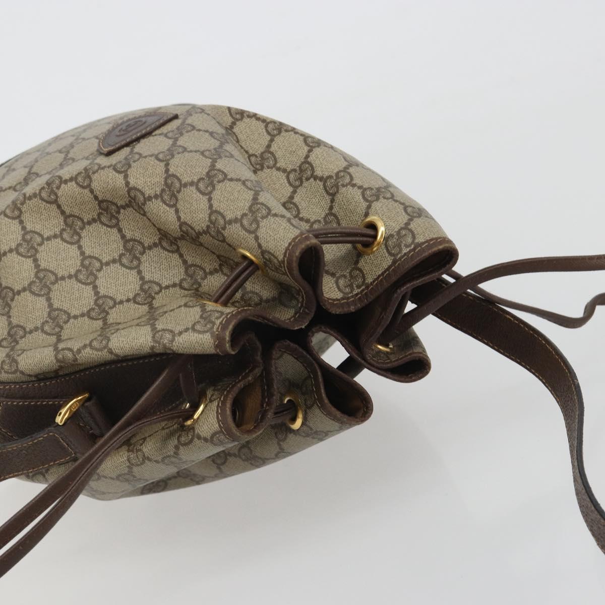 GUCCI GG Supreme Web Sherry Line Bag PVC Beige Gold 001 41 0850 Auth 190712