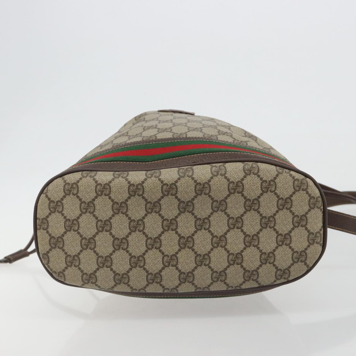 GUCCI GG Supreme Web Sherry Line Bag PVC Beige Gold 001 41 0850 Auth 190712