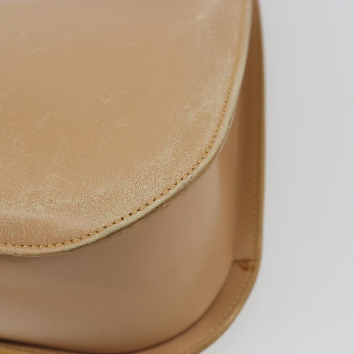 GUCCI Shoulder Bag Leather Beige Silver 001 3767 Auth 190715