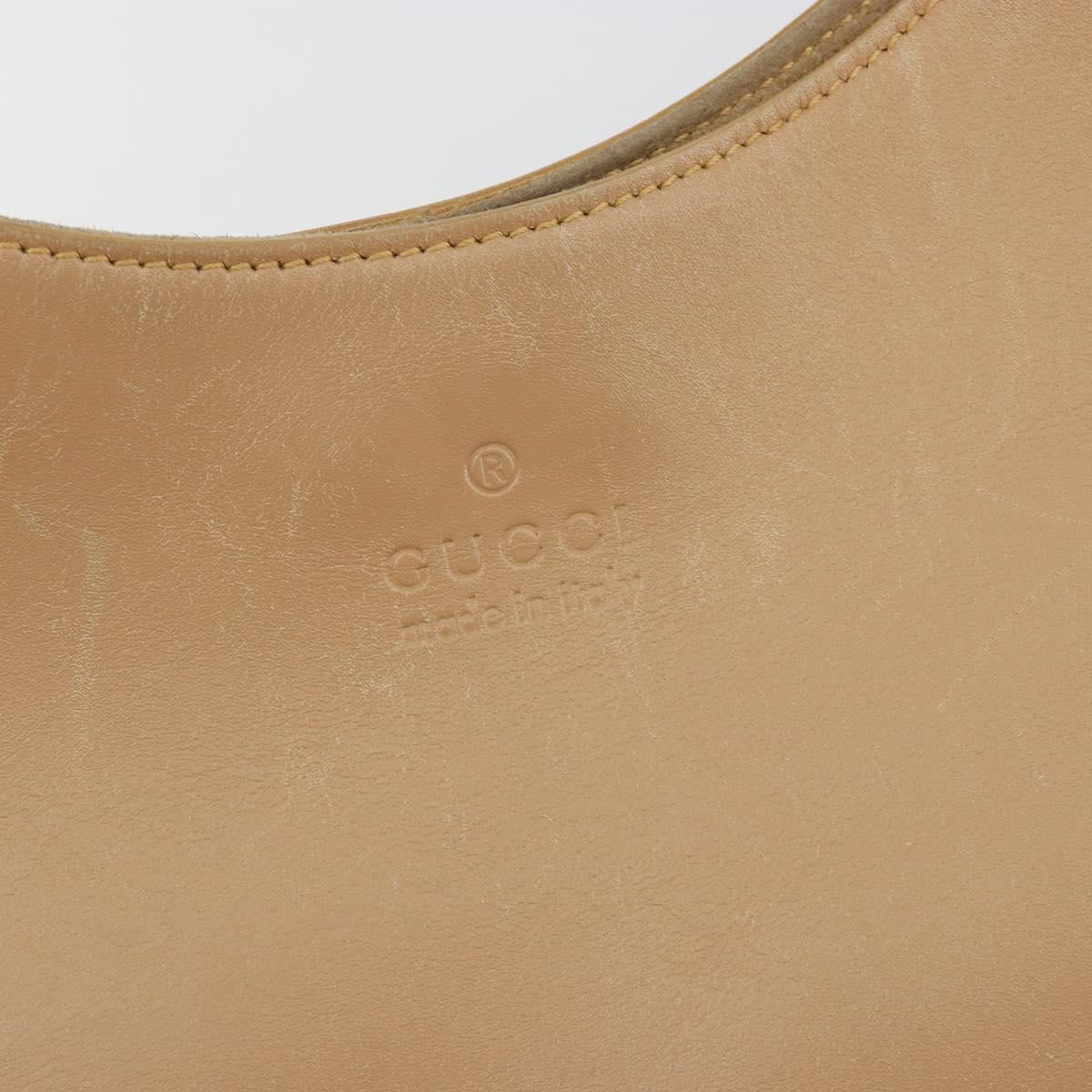 GUCCI Shoulder Bag Leather Beige Silver 001 3767 Auth 190715