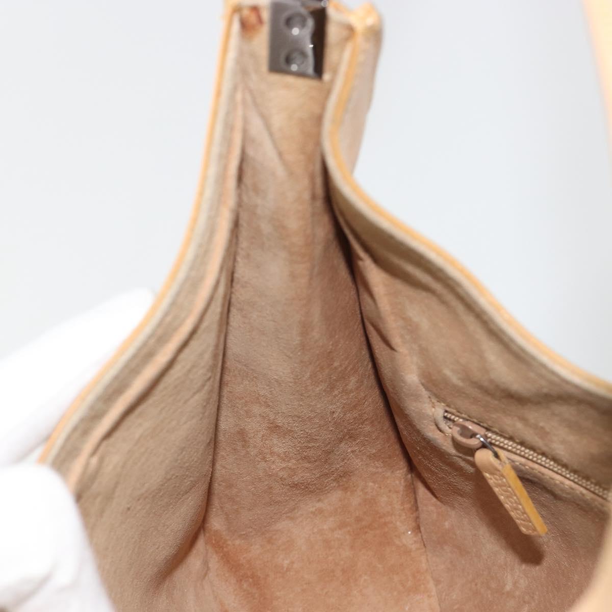 GUCCI Shoulder Bag Leather Beige Silver 001 3767 Auth 190715
