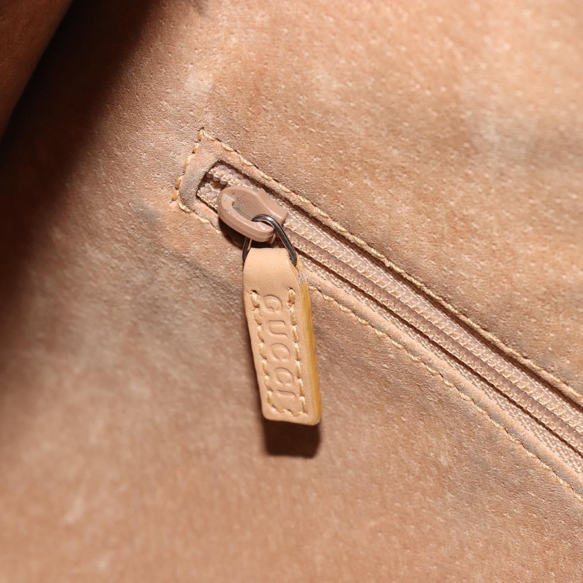GUCCI Shoulder Bag Leather Beige Silver 001 3767 Auth 190715