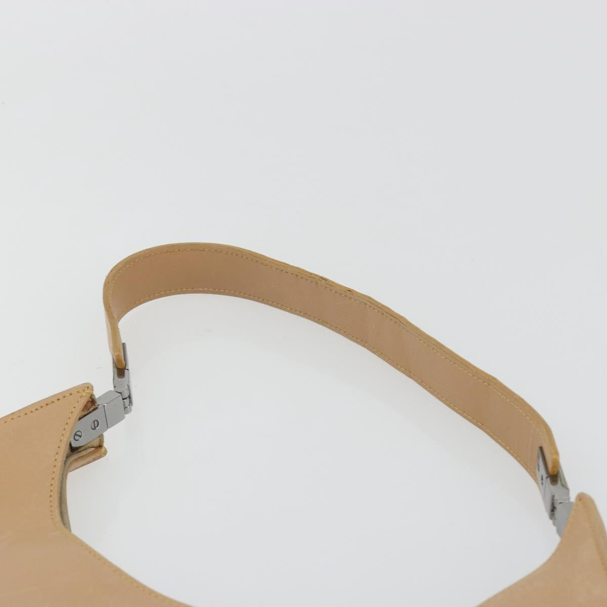 GUCCI Shoulder Bag Leather Beige Silver 001 3767 Auth 190715