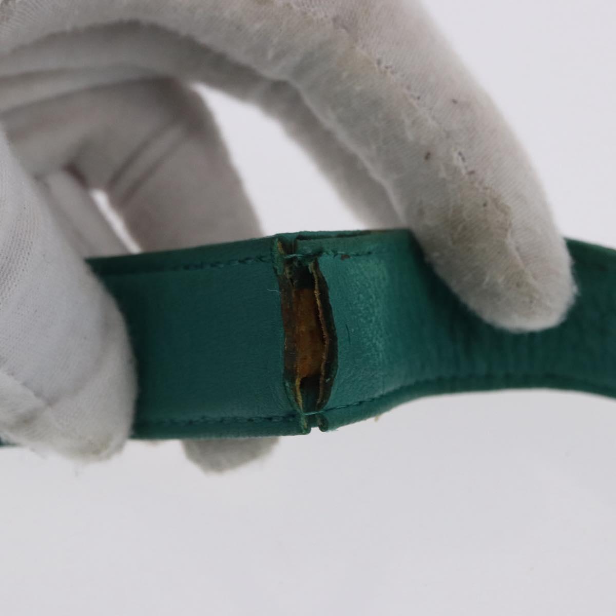 LOEWE Shoulder Bag Leather Green Gold Auth 190720A