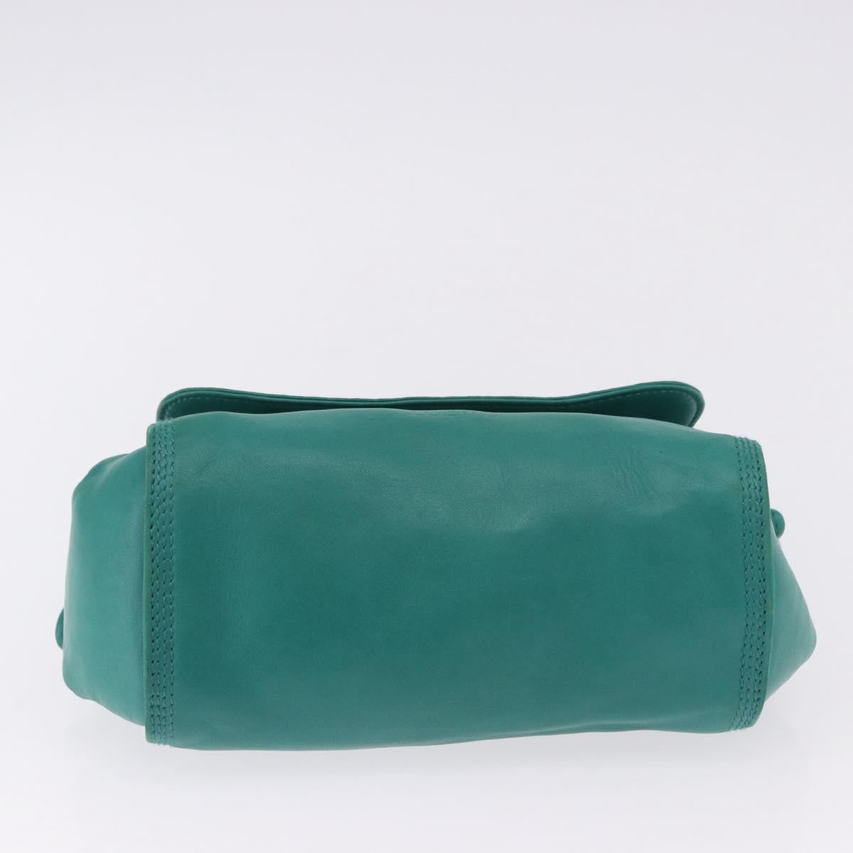 LOEWE Shoulder Bag Leather Green Gold Auth 190720A