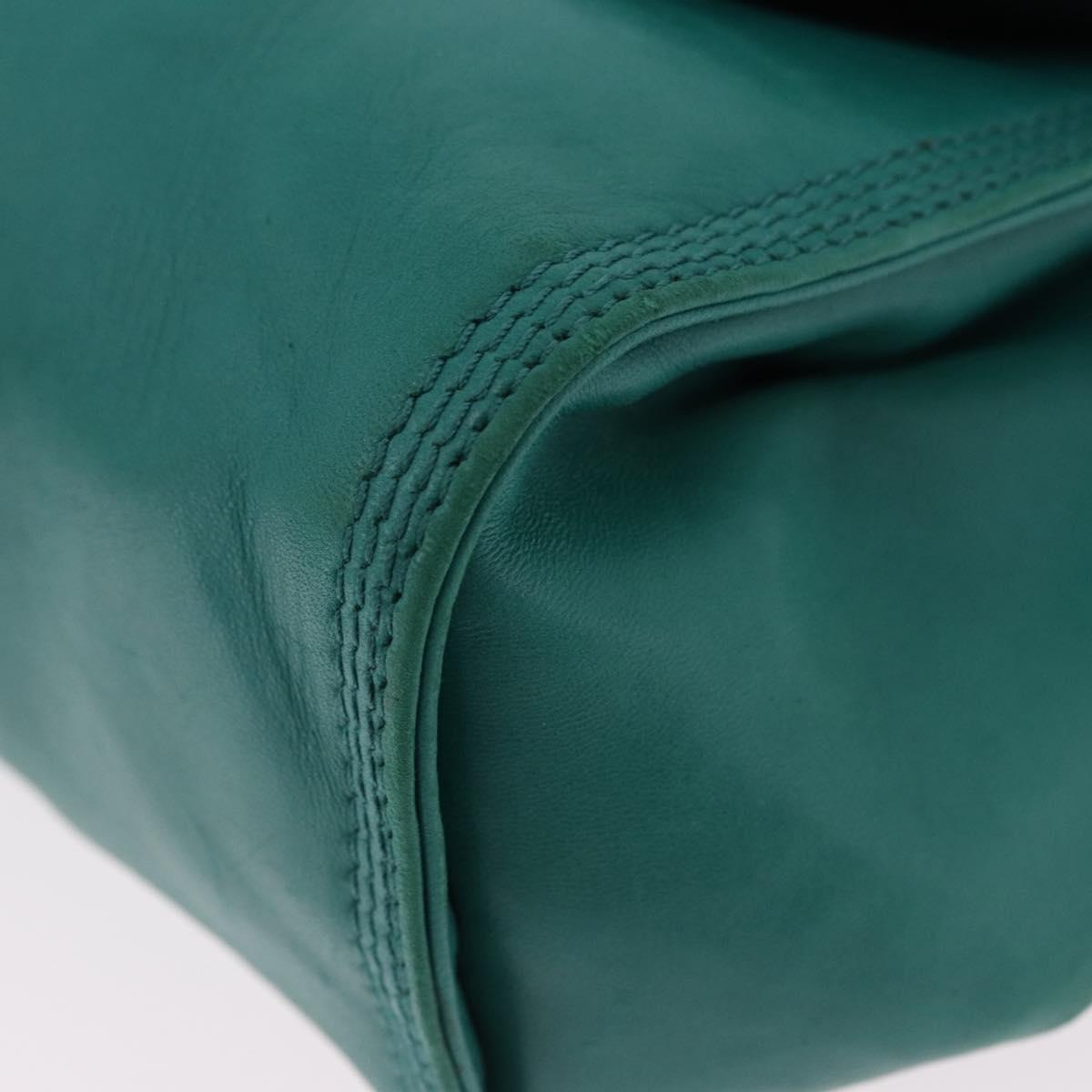 LOEWE Shoulder Bag Leather Green Gold Auth 190720A