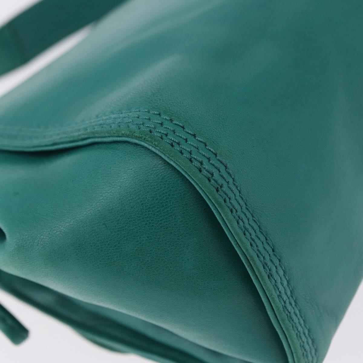 LOEWE Shoulder Bag Leather Green Gold Auth 190720A