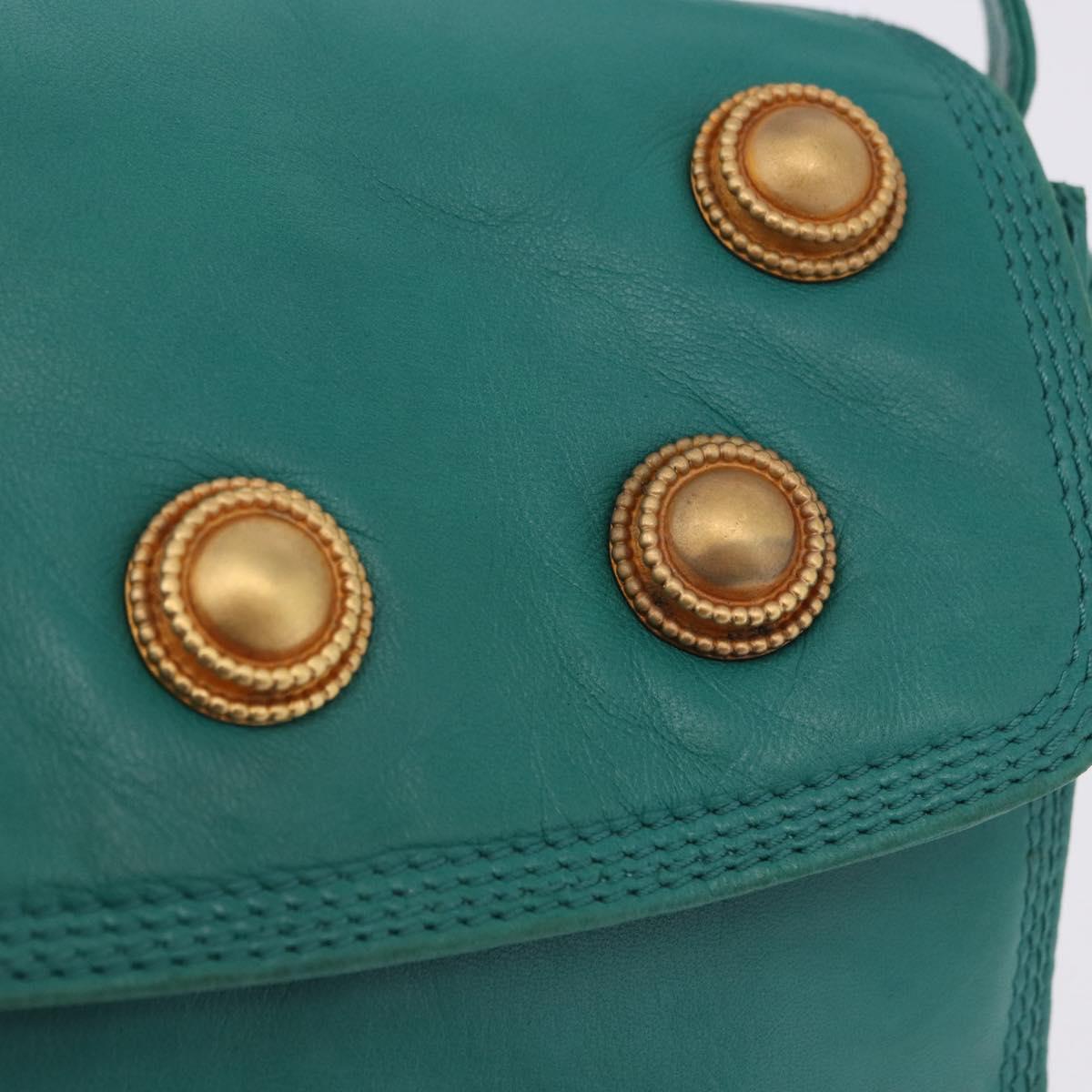 LOEWE Shoulder Bag Leather Green Gold Auth 190720A