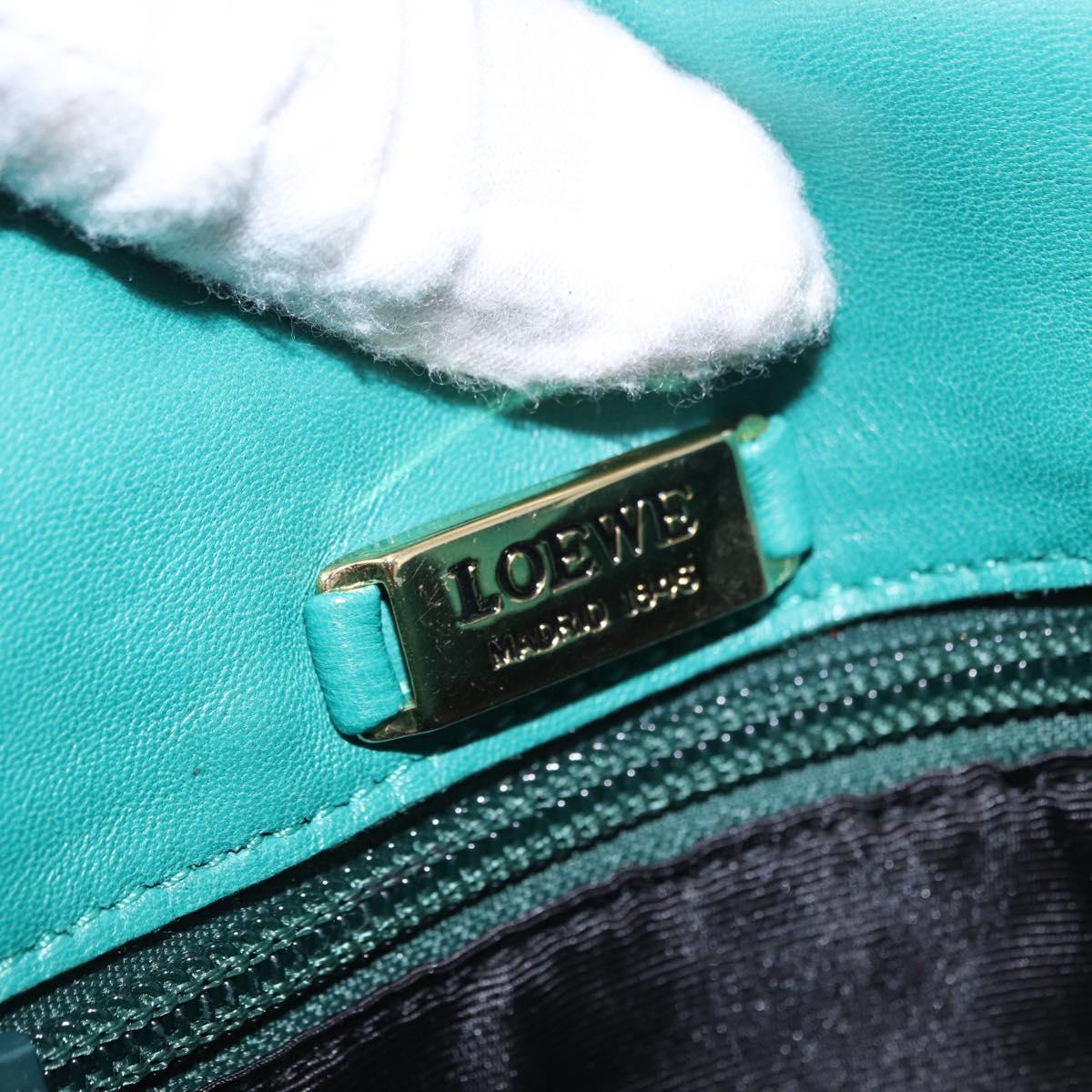 LOEWE Shoulder Bag Leather Green Gold Auth 190720A