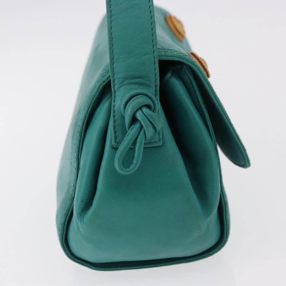 LOEWE Shoulder Bag Leather Green Gold Auth 190720A