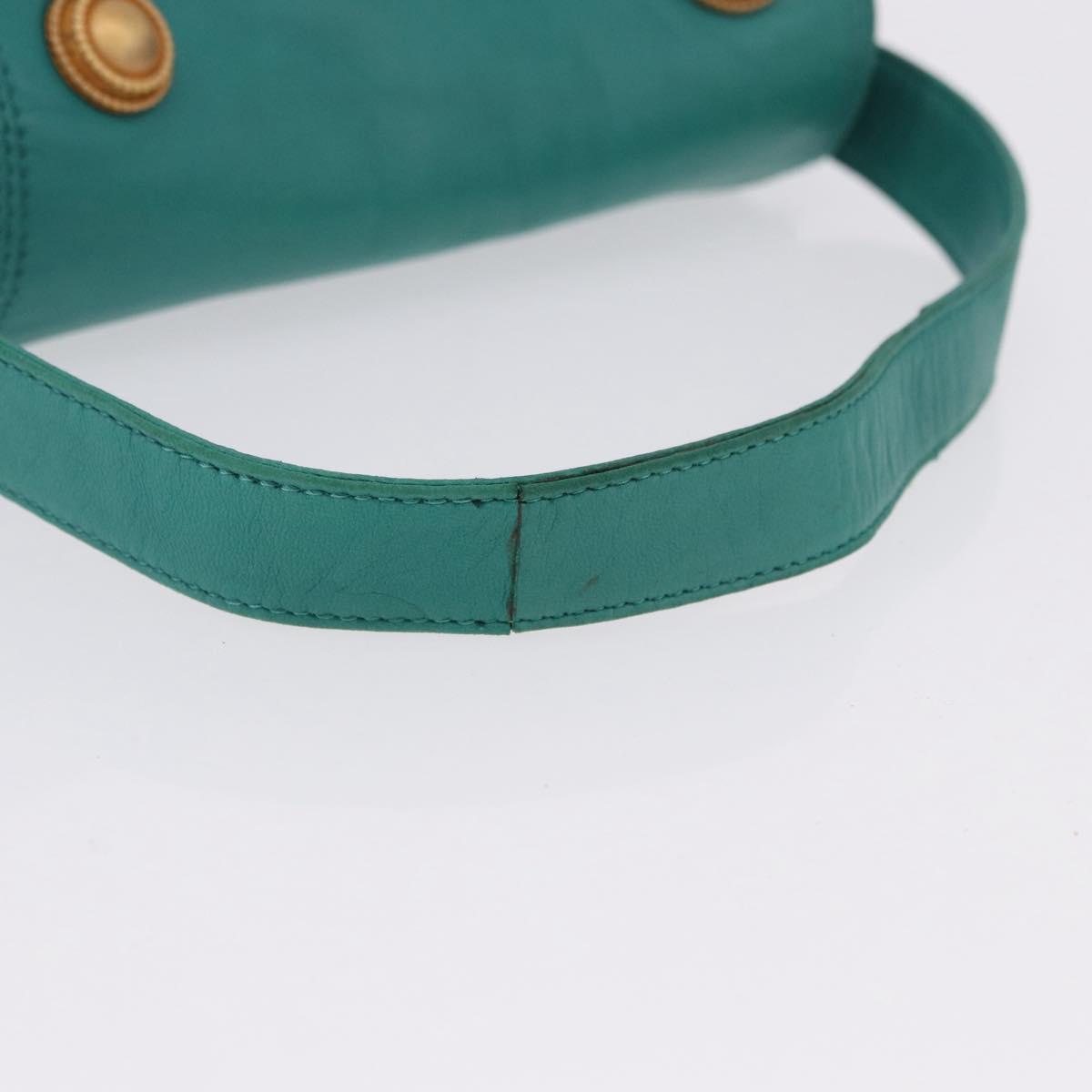 LOEWE Shoulder Bag Leather Green Gold Auth 190720A