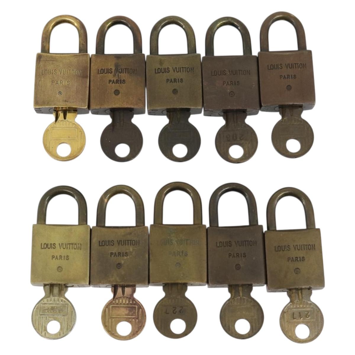 LOUIS VUITTON Padlock 10 Set Padlock metal Gold LV Auth 190721