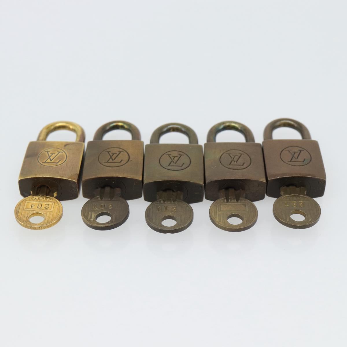 LOUIS VUITTON Padlock 10 Set Padlock metal Gold LV Auth 190721