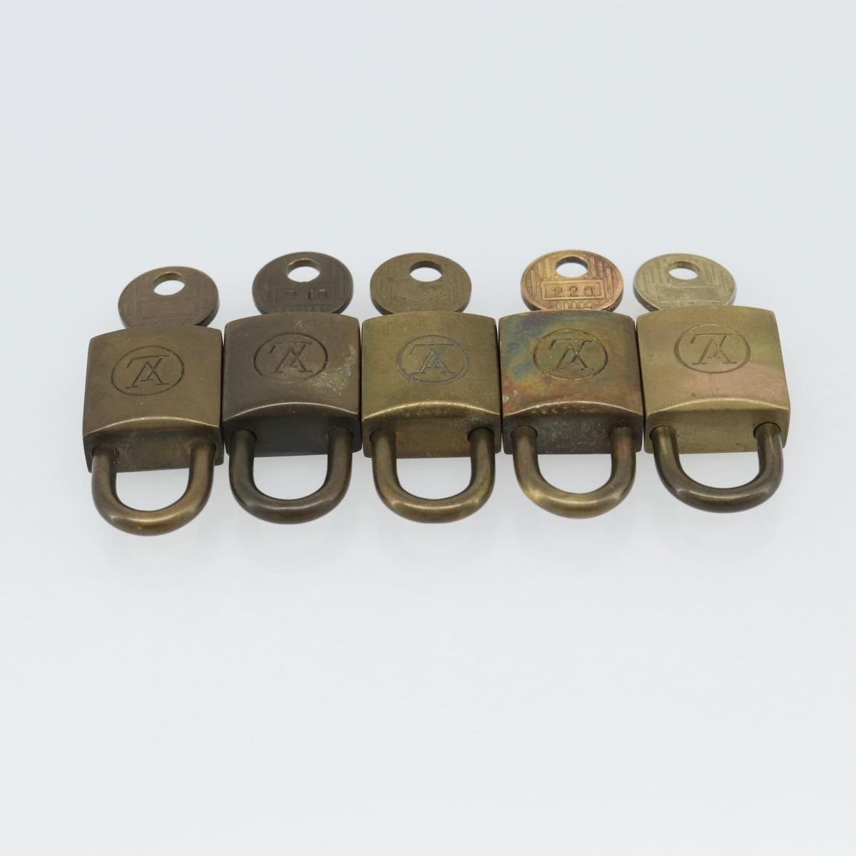 LOUIS VUITTON Padlock 10 Set Padlock metal Gold LV Auth 190721