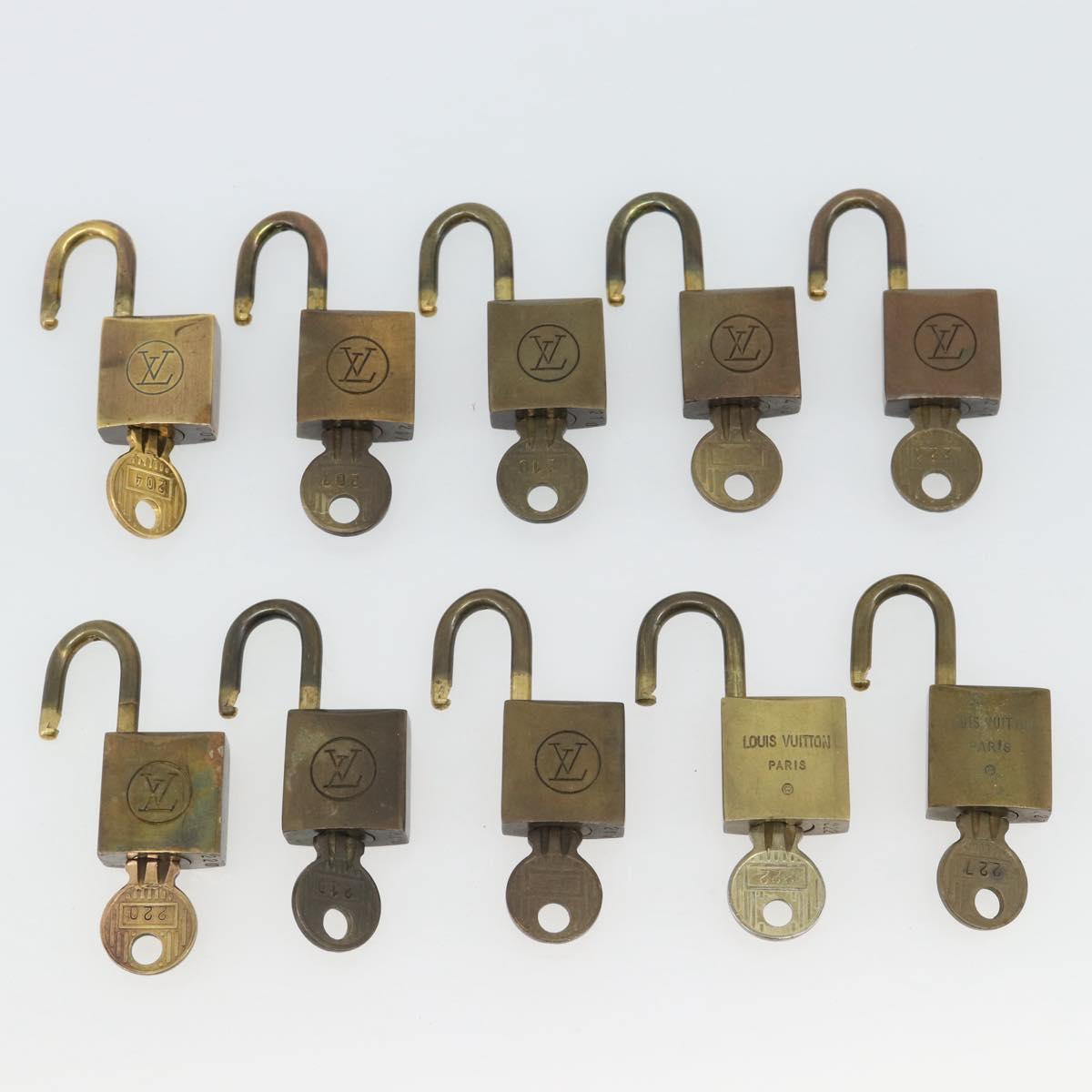 LOUIS VUITTON Padlock 10 Set Padlock metal Gold LV Auth 190721