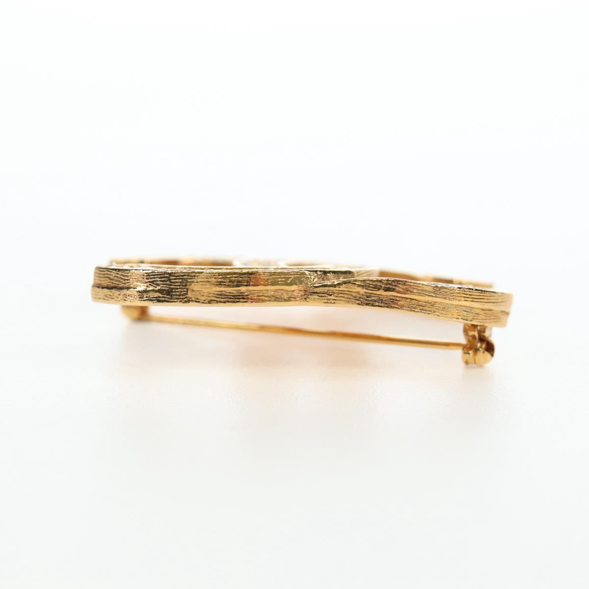 CHANEL COCO Mark Brooch Metal Gold Tone CC Auth 190723M