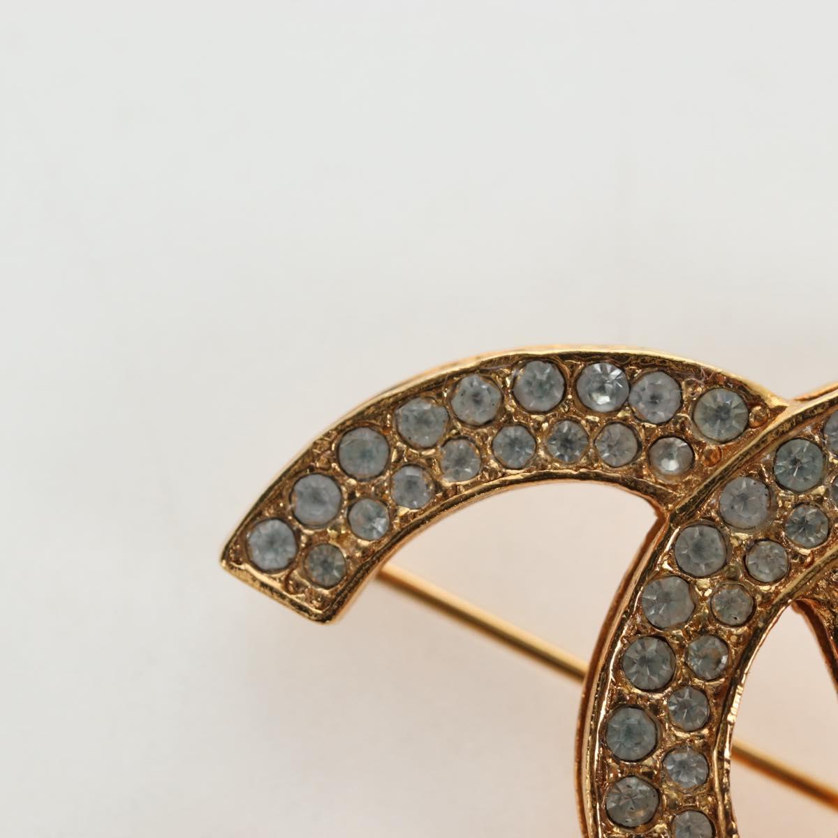 CHANEL COCO Mark Brooch Metal Gold Tone CC Auth 190723M