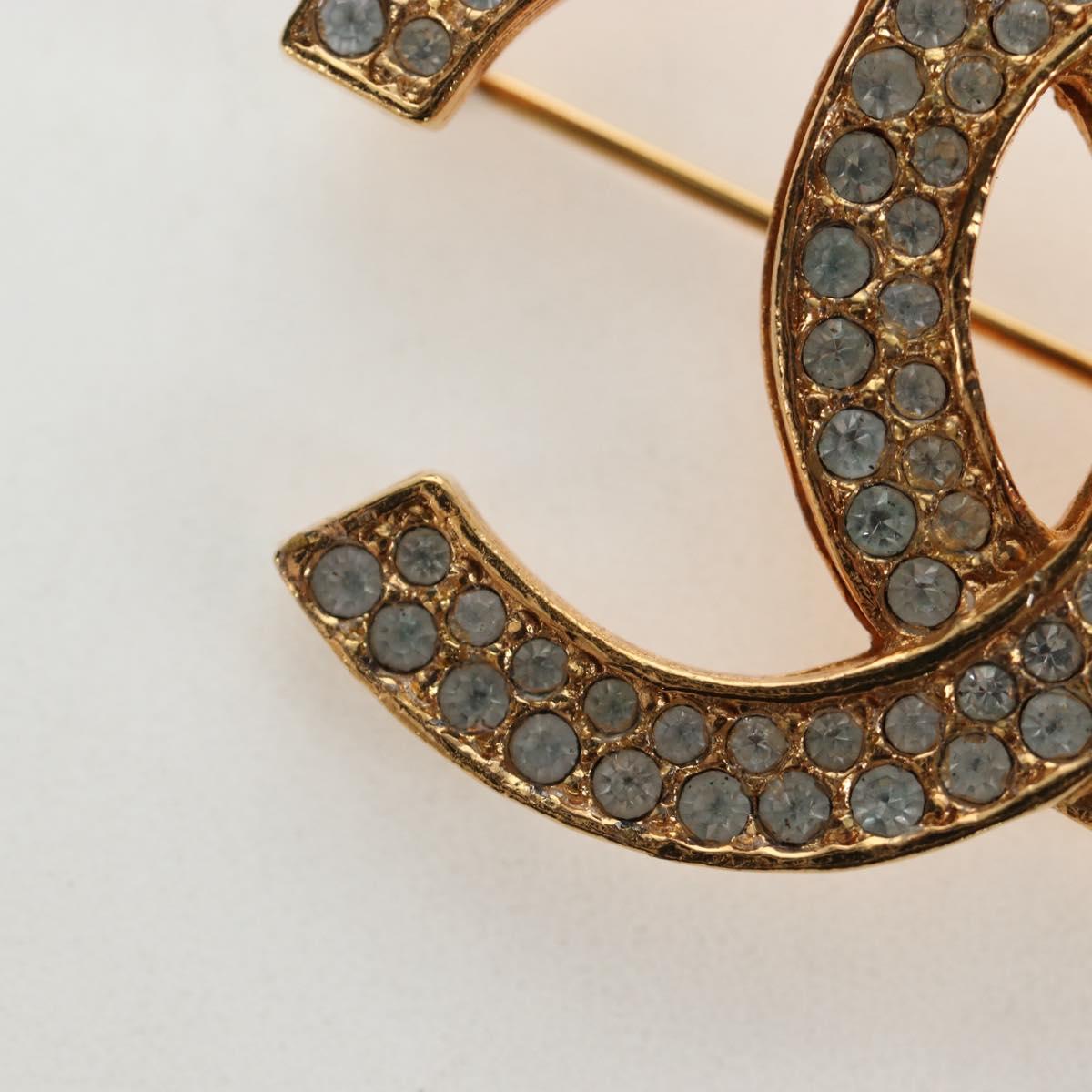 CHANEL COCO Mark Brooch Metal Gold Tone CC Auth 190723M