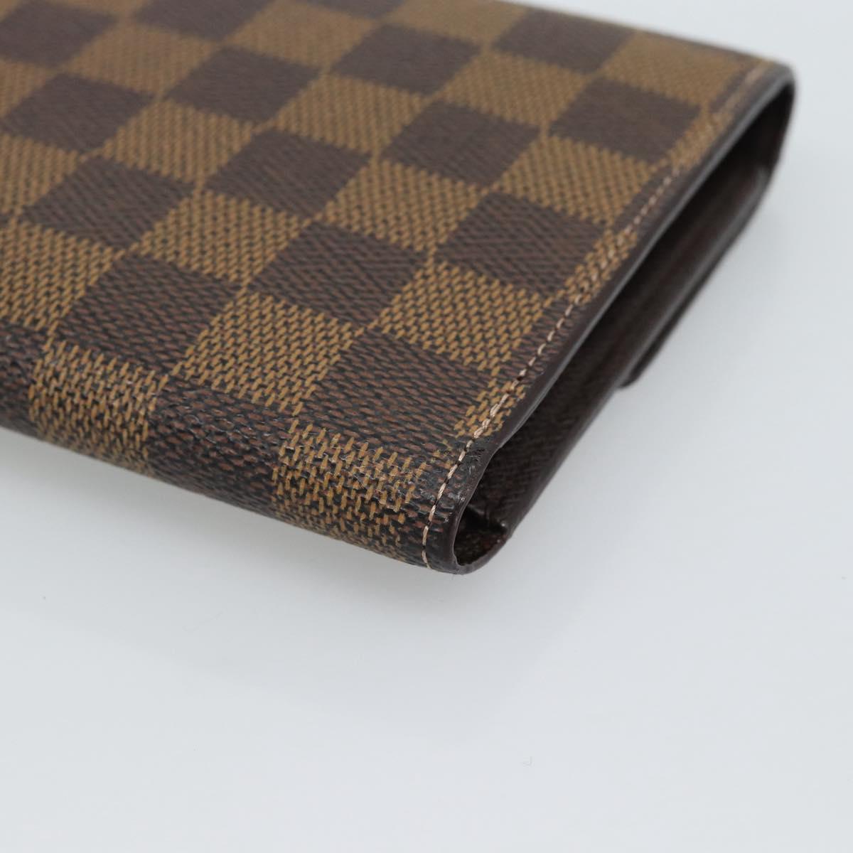 LOUIS VUITTON Damier Ebene Porte Tresor Etui Papie Wallet N61202 LV Auth 190753A