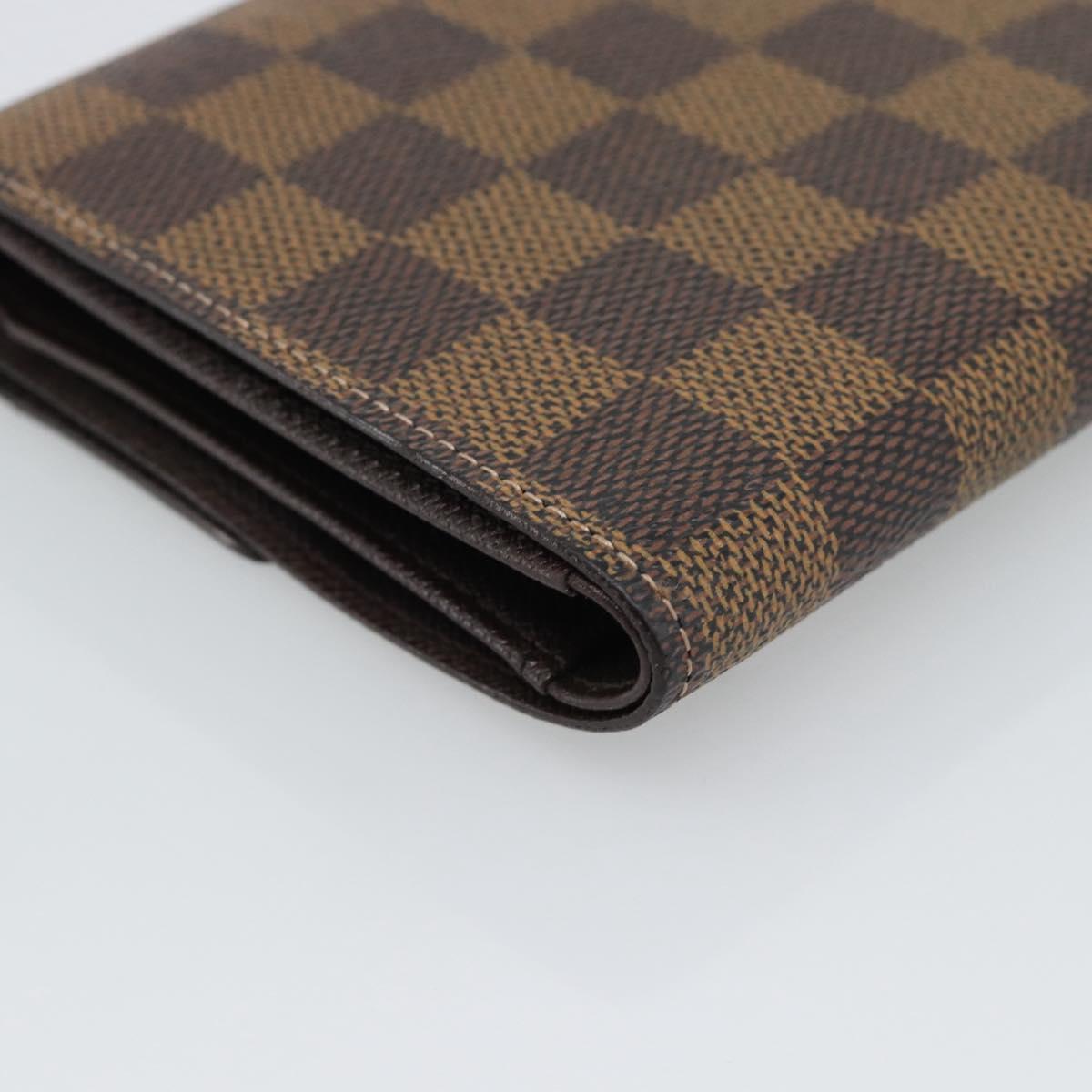 LOUIS VUITTON Damier Ebene Porte Tresor Etui Papie Wallet N61202 LV Auth 190753A