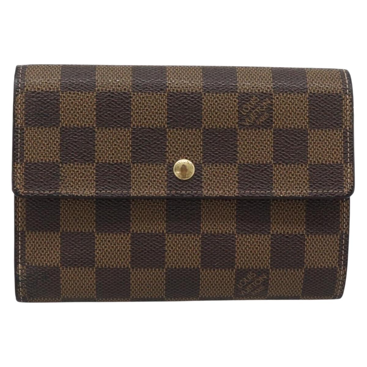 LOUIS VUITTON Damier Ebene Porte Tresor Etui Papie Wallet N61202 LV Auth 190753A