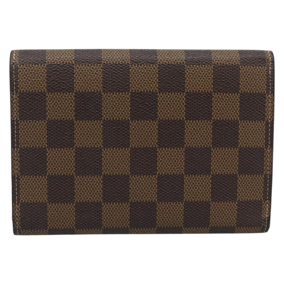 LOUIS VUITTON Damier Ebene Porte Tresor Etui Papie Wallet N61202 LV Auth 190753A