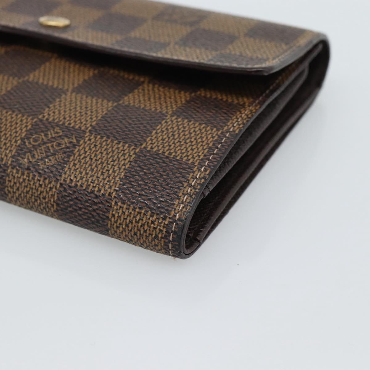 LOUIS VUITTON Damier Ebene Porte Tresor Etui Papie Wallet N61202 LV Auth 190753A