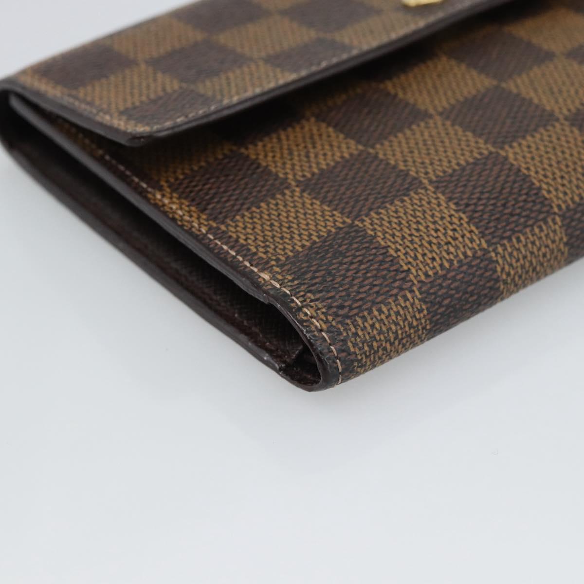 LOUIS VUITTON Damier Ebene Porte Tresor Etui Papie Wallet N61202 LV Auth 190753A