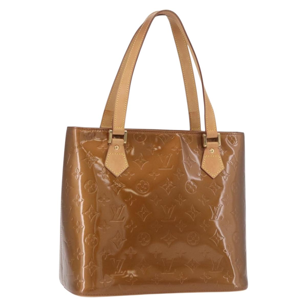 LOUIS VUITTON Monogram Vernis Houston Hand Bag Bronze M91122 LV Auth 190755
