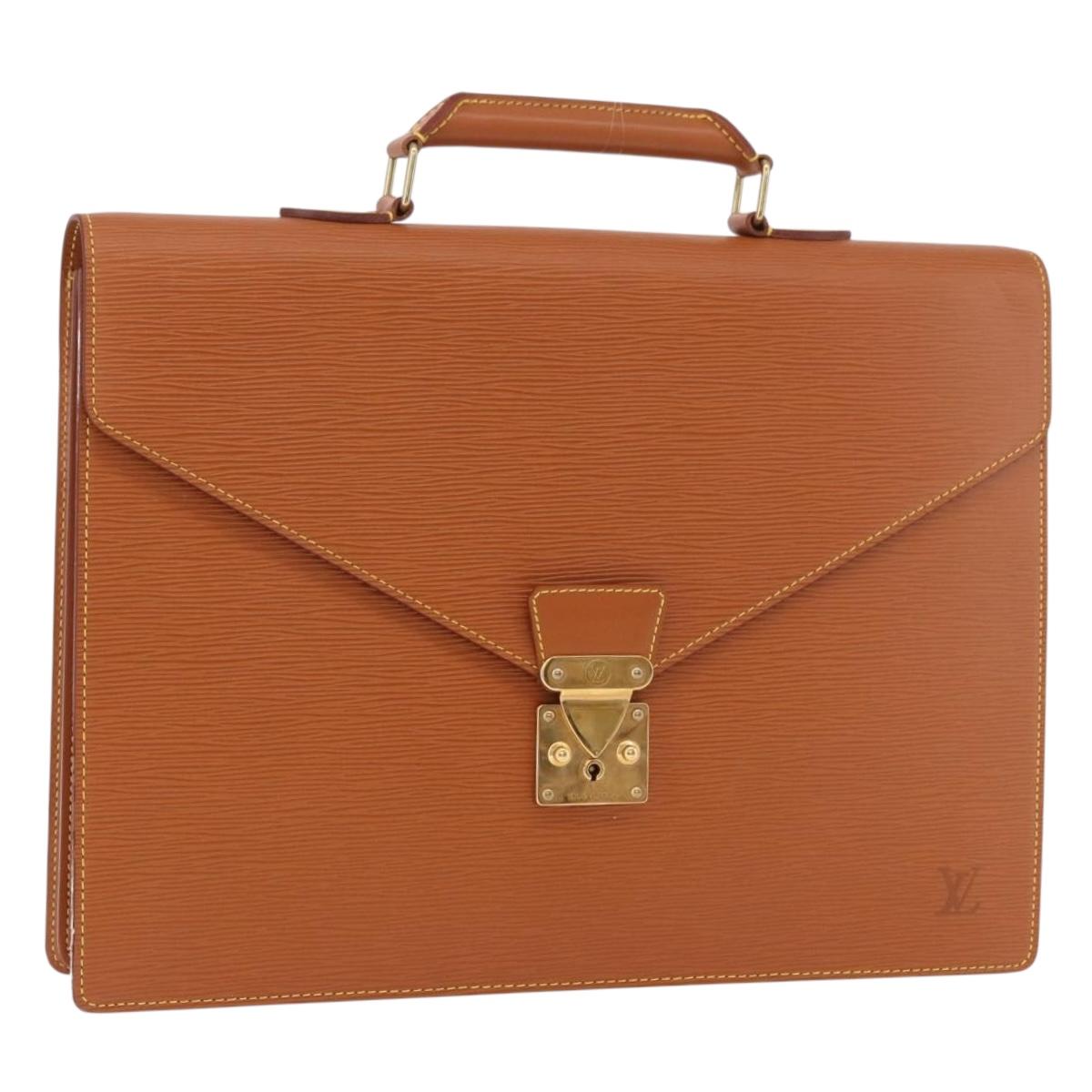 LOUIS VUITTON Epi Serviette Conseiller Briefcase Zipang Gold M54428 Auth 190766