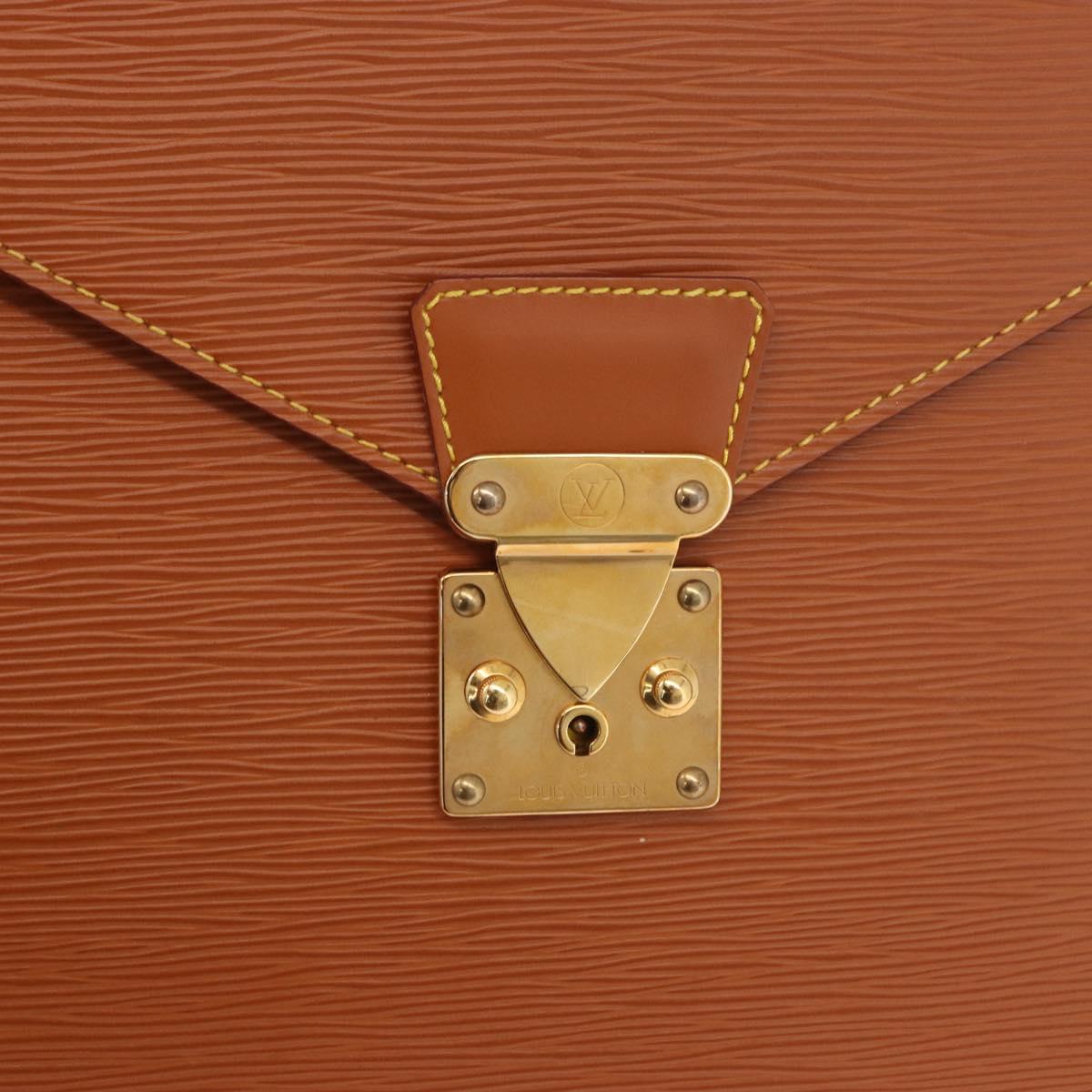 LOUIS VUITTON Epi Serviette Conseiller Briefcase Zipang Gold M54428 Auth 190766